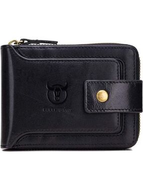 Mens Leather Wallet RFID Blocking Large Capacity Card Case ID Window Coin Pocket